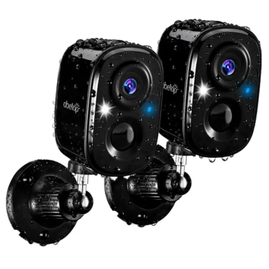 Outdoor security cameras for 2K wireless surveillance with color night vision, black weatherproof housing, AI/PIR detection, 2-
Outdoor security cameras for 2K wireless surveillance with color night vision, black weatherproof housing, AI/PIR detection, 2-