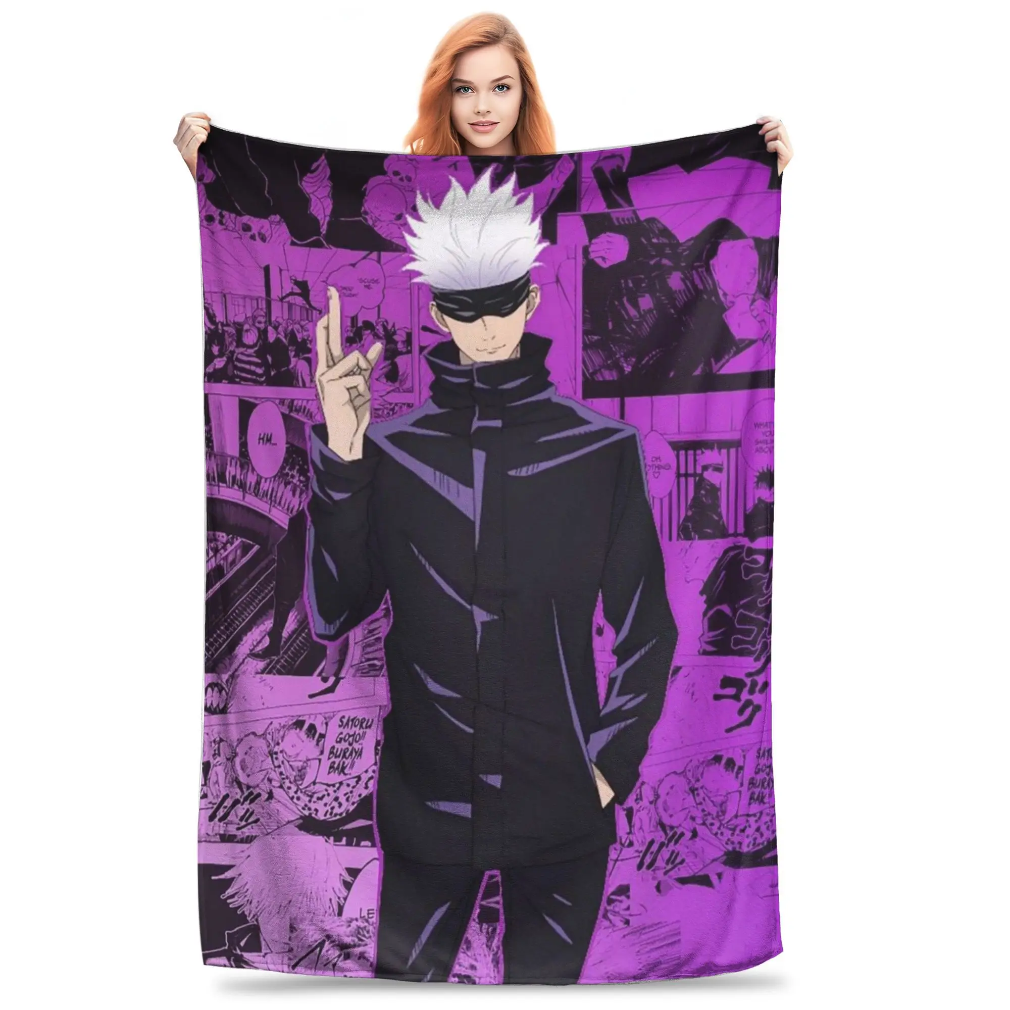 Flannel Throw Blanket Gojo Satoru Anime Jujutsu Kaisen Warm Plush Blankets Soft Bedding for Bed Living room Home Picnic Couch
Flannel Throw Blanket Gojo Satoru Anime Jujutsu Kaisen Warm Plush Blankets Soft Bedding for Bed Living room Home Picnic Couch