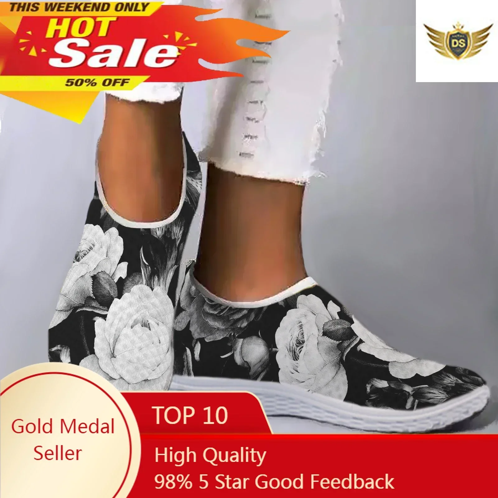 Beautiful Rose Flower Print Lightweight And Breathable Summer Shoes Soft Sole Outdoor Walking Shoes Casual Shoes
Beautiful Rose Flower Print Lightweight And Breathable Summer Shoes Soft Sole Outdoor Walking Shoes Casual Shoes
