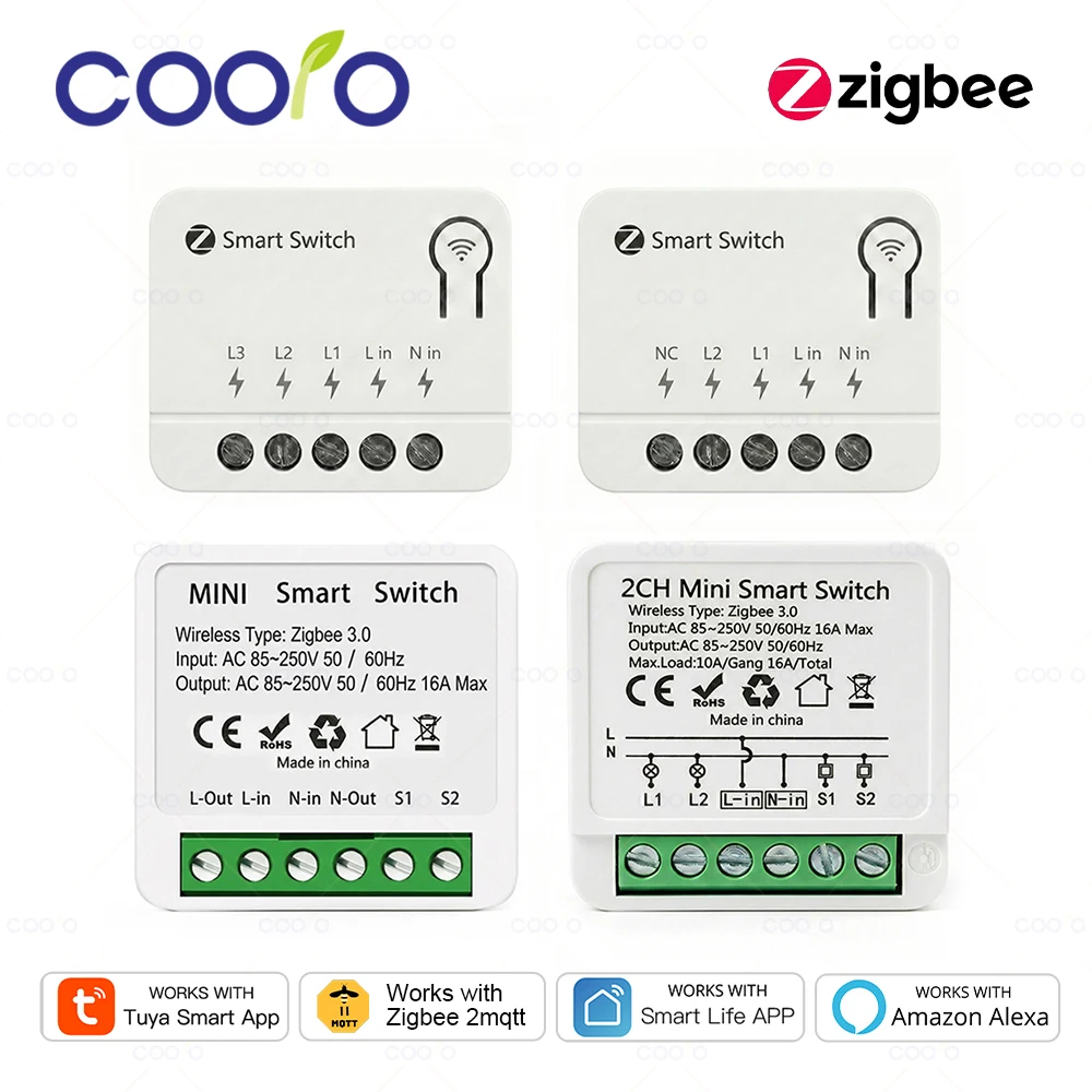 Zigbee 1/2/3 Gang Mini Smart Switch DIY Light Switch Module Supports External Switch Need Zigbee Hub for Alexa Alice Google Home
Zigbee 1/2/3 Gang Mini Smart Switch DIY Light Switch Module Supports External Switch Need Zigbee Hub for Alexa Alice Google Home