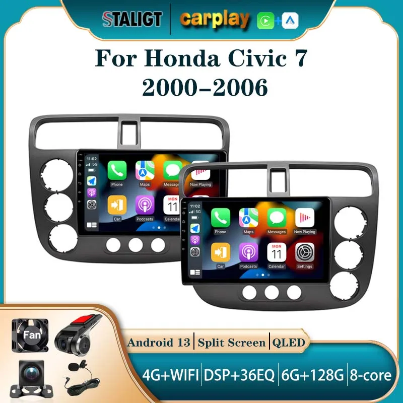 2Din Android Carplay Android Auto Wireless For Honda Civic 7 2000-2006 Autoradio Multimedia Player Automotive FM AM Car Radio
2Din Android Carplay Android Auto Wireless For Honda Civic 7 2000-2006 Autoradio Multimedia Player Automotive FM AM Car Radio