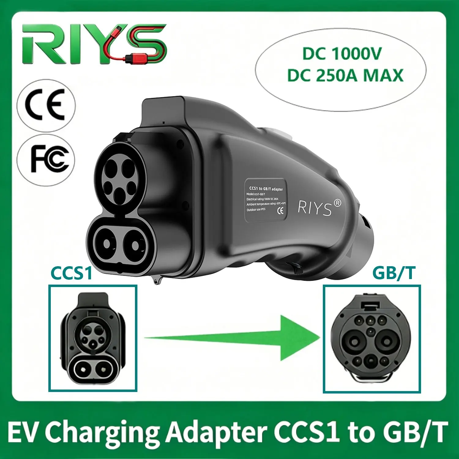 EV Charger CCS1 to GBT Adapter DC 250A Adaptor Combo1 to GB/T Chinese Charging Station 1000V 250KW Fast Charger Adaptor For BYD
EV Charger CCS1 to GBT Adapter DC 250A Adaptor Combo1 to GB/T Chinese Charging Station 1000V 250KW Fast Charger Adaptor For BYD
