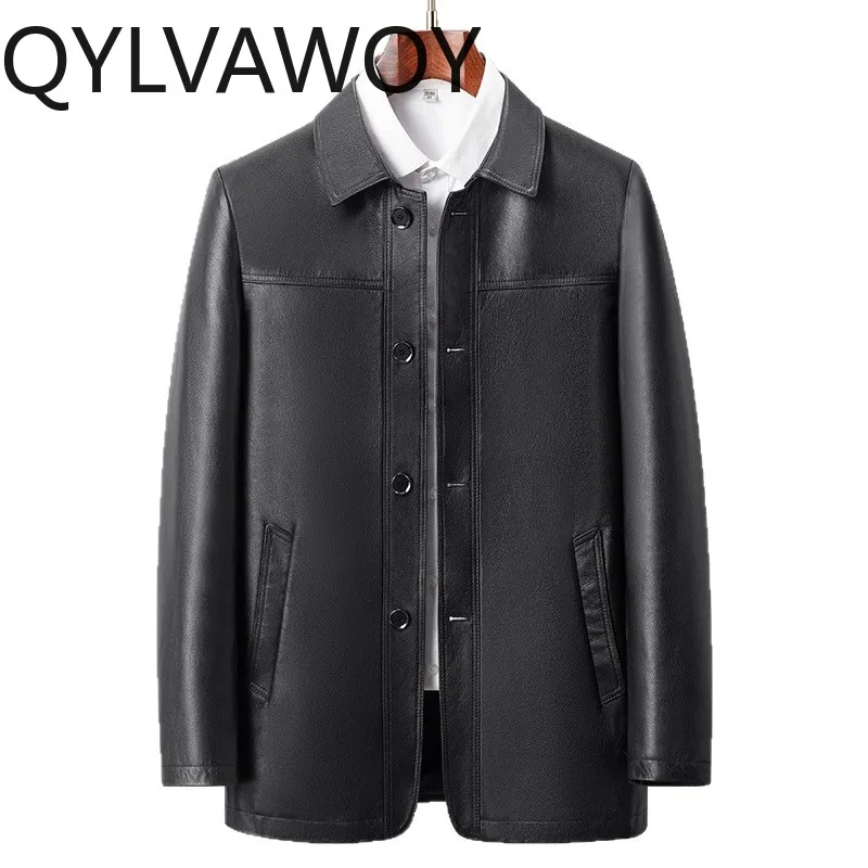 QYLVAWOY 2026 Autumn Winter Real Cowhide Genuine Leather Jacket Men High Quality Cow Leather Coat Lapel Casual Mens Jackets New
QYLVAWOY 2026 Autumn Winter Real Cowhide Genuine Leather Jacket Men High Quality Cow Leather Coat Lapel Casual Mens Jackets New