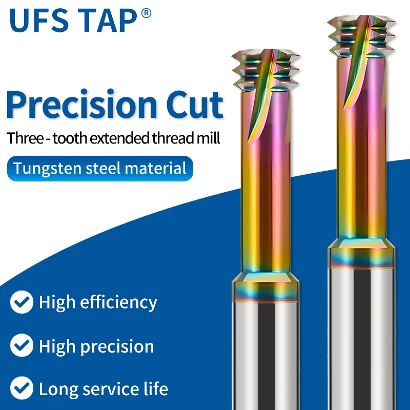 UFS TAP CNC Three Row Thread Milling Cutter Machine Solid Carbide Tungsten Steel Long Shank 100L M2 M3 M4 M5 M6 M8 M10 M12 M14
UFS TAP CNC Three Row Thread Milling Cutter Machine Solid Carbide Tungsten Steel Long Shank 100L M2 M3 M4 M5 M6 M8 M10 M12 M14