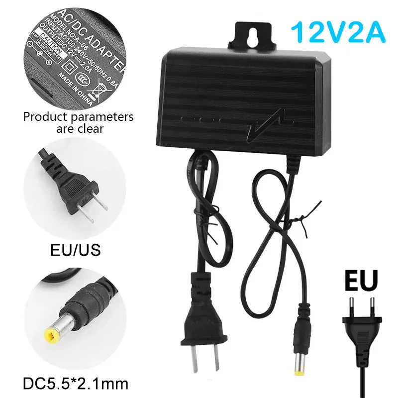 12V 2A Power Supply 2000mA CCTV Camera Power Adapter Outdoor Waterproof EU US plug Adapter 2.1 x 5.5mm For CCTV Camera Charger
12V 2A Power Supply 2000mA CCTV Camera Power Adapter Outdoor Waterproof EU US plug Adapter 2.1 x 5.5mm For CCTV Camera Charger