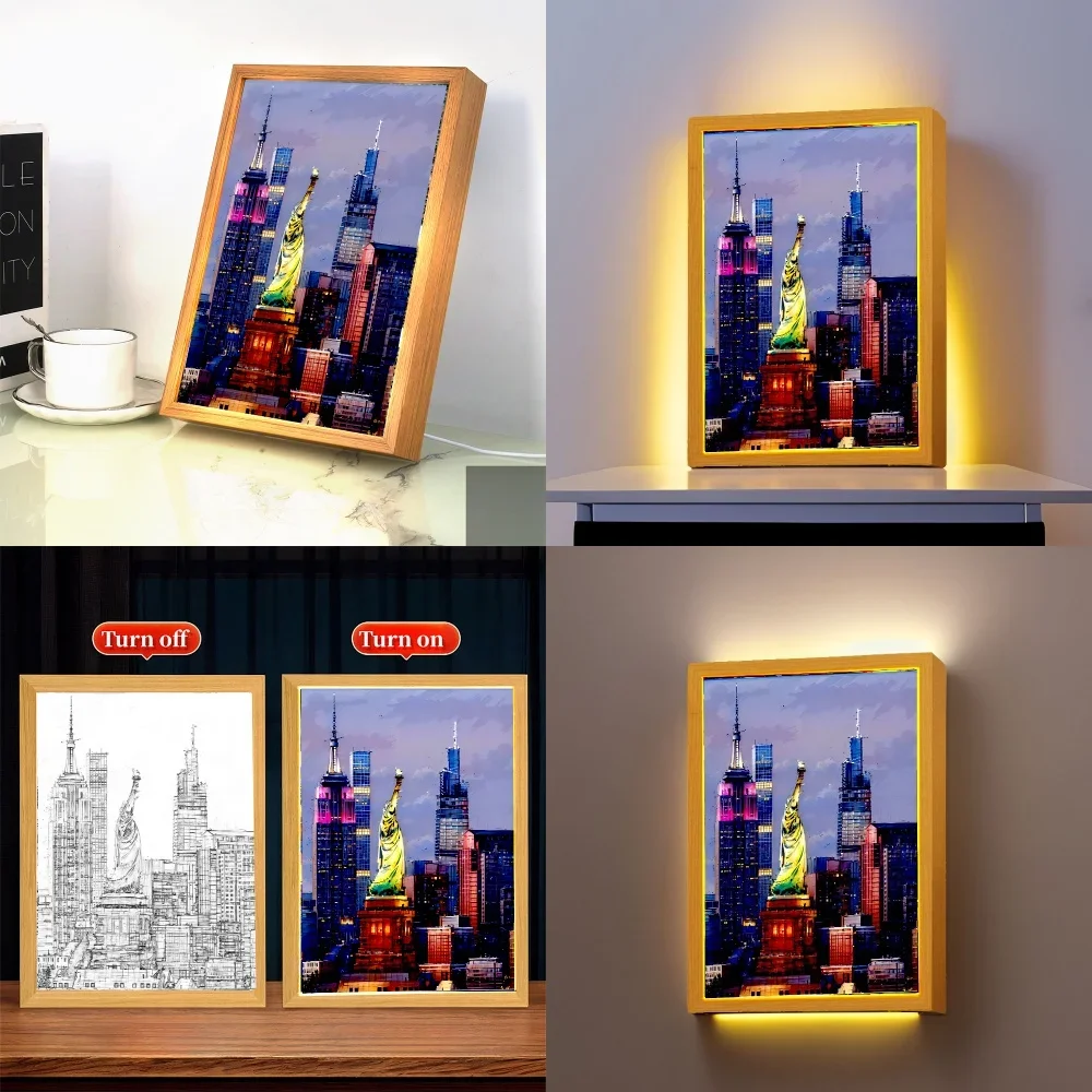 Beautiful City USA New York Light Painting Photo Frame Led NightLight Wall Lamps Bedside Table Home Decor Friend Gifts Moon Lamp
Beautiful City USA New York Light Painting Photo Frame Led NightLight Wall Lamps Bedside Table Home Decor Friend Gifts Moon Lamp