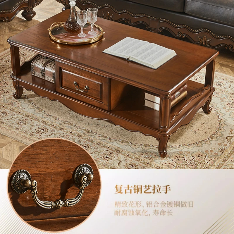 American solid wood coffee rectangular living room tea table small table with drawers storage ,household tea table
American solid wood coffee rectangular living room tea table small table with drawers storage ,household tea table