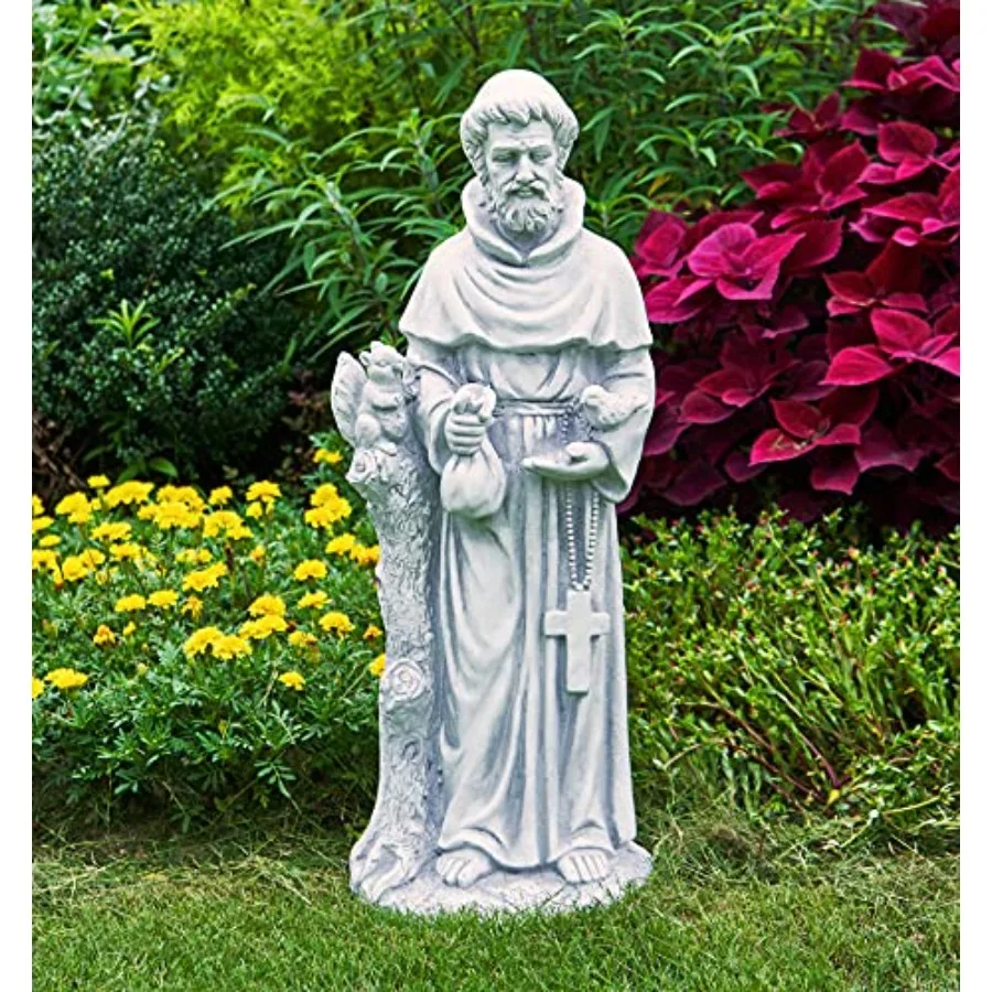 31 Inch Saint Francis of Assisi Garden Statue Magnesium Oxide Stone Grey Outdoor Yard Decor for Lawn Patio Catholic Christian G
31 Inch Saint Francis of Assisi Garden Statue Magnesium Oxide Stone Grey Outdoor Yard Decor for Lawn Patio Catholic Christian G