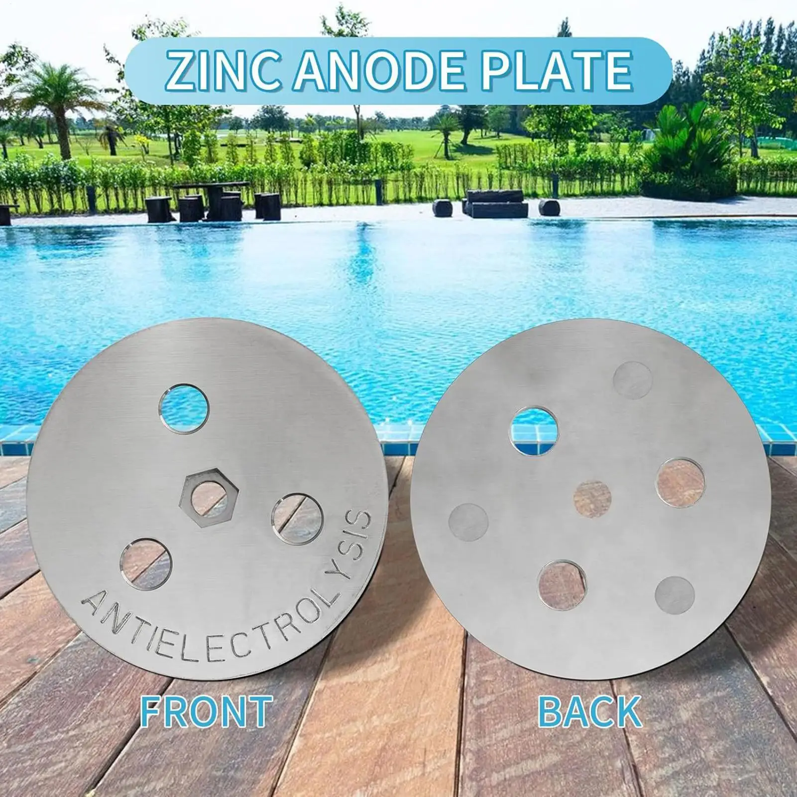 Zinc Anode Pool Zinc Anode Weight Plate Floater Block Filtration Accessories Outdoor Indoor Swimming Protection for Water Pump
Zinc Anode Pool Zinc Anode Weight Plate Floater Block Filtration Accessories Outdoor Indoor Swimming Protection for Water Pump