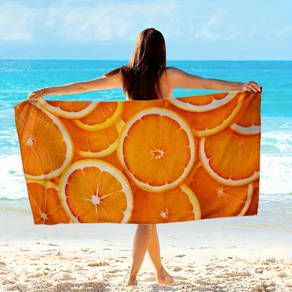 Orange Slice Print Beach Towel, Microfiber Soft Absorbent Sun Protection Lightweight Summer Accessory for Swimming Vacation
Orange Slice Print Beach Towel, Microfiber Soft Absorbent Sun Protection Lightweight Summer Accessory for Swimming Vacation