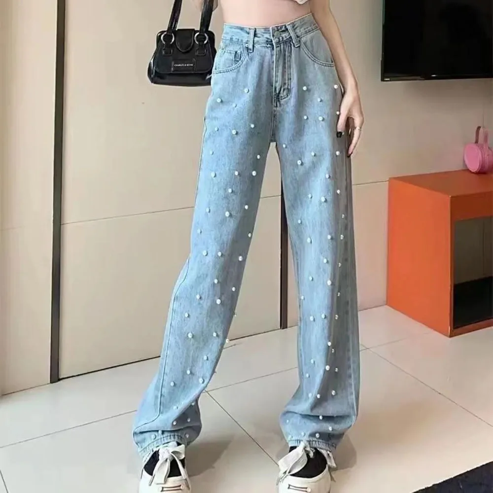2025 Women Pearls Jeans Harajuku Y2k 90s Aesthetic Vintage Baggy Denim Trousers 2000s High Waist Wide Jean Pants Trashy Clothes
2025 Women Pearls Jeans Harajuku Y2k 90s Aesthetic Vintage Baggy Denim Trousers 2000s High Waist Wide Jean Pants Trashy Clothes
