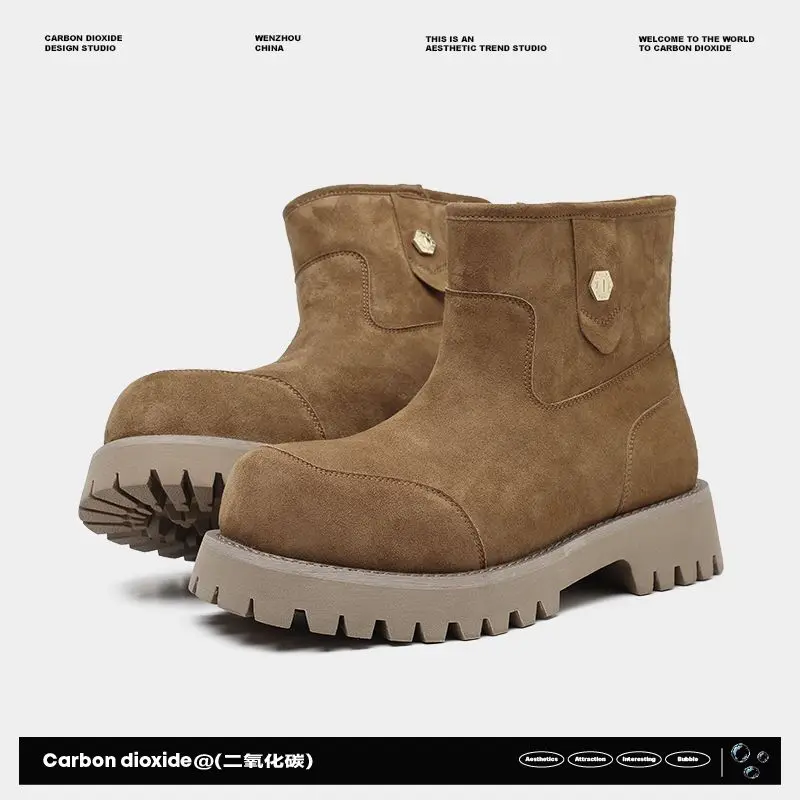 20256 Winter High-top Cotton Piled and Thickened Windproof Men's and Women's Genuine Leather Medium Girls' Lazy Snow Boots
20256 Winter High-top Cotton Piled and Thickened Windproof Men's and Women's Genuine Leather Medium Girls' Lazy Snow Boots