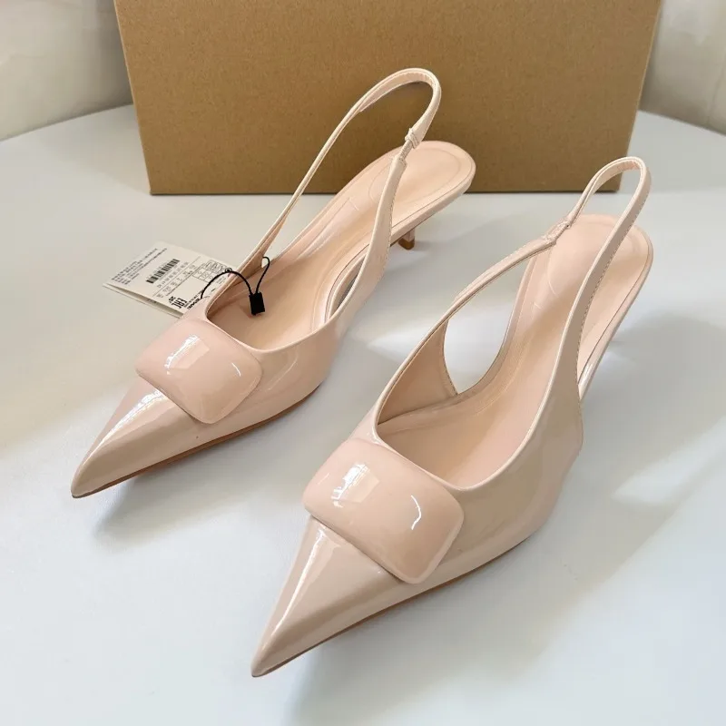 2025 Brand High Heeled Women Summer Sandals Chic Square Buckle Pointed Toe Office Dress Shoes for Lady Patent Leather Stilettos
2025 Brand High Heeled Women Summer Sandals Chic Square Buckle Pointed Toe Office Dress Shoes for Lady Patent Leather Stilettos