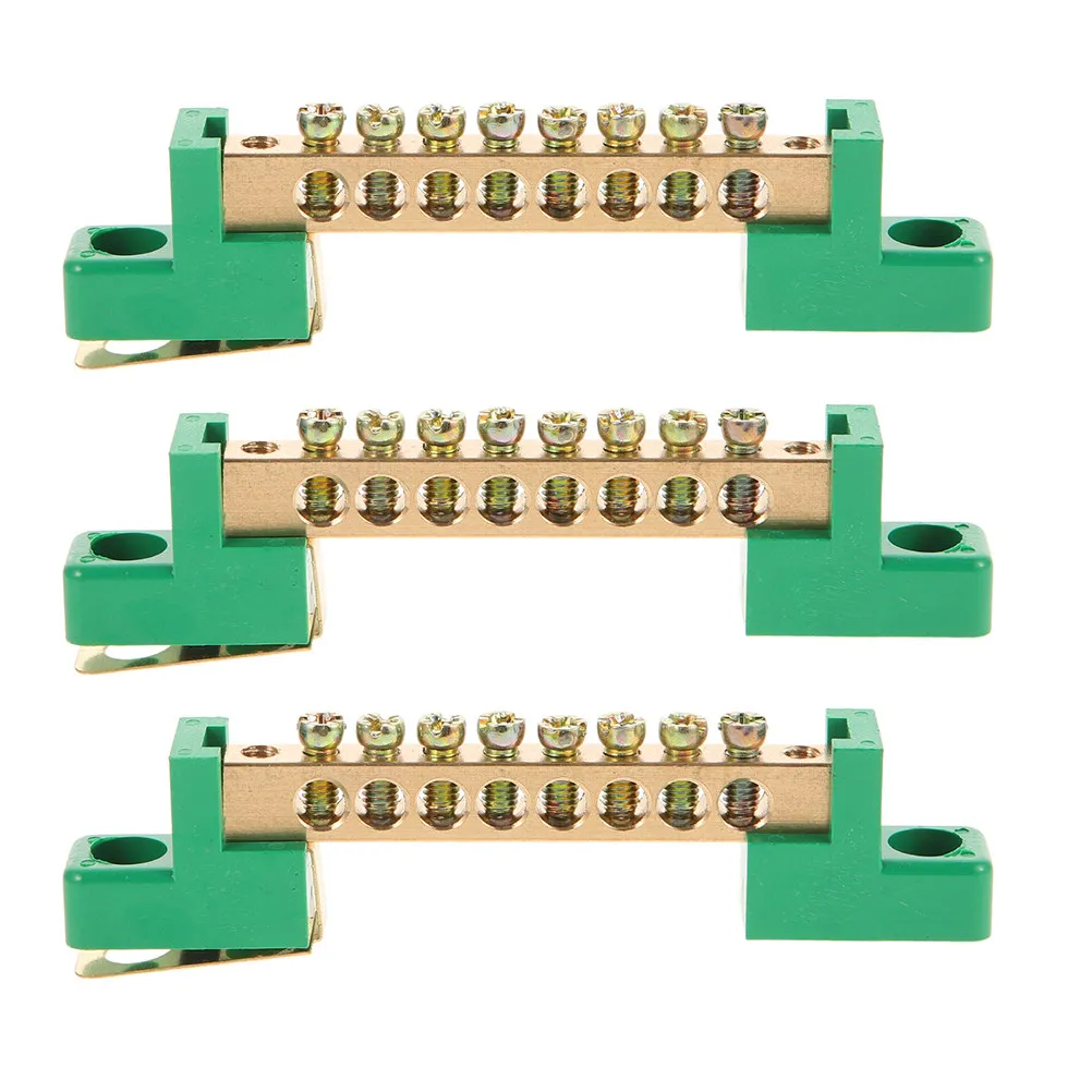 3Pcs Copper Electrical Terminal Blocks Fixed Terminal Strip for Ground Block Power Distribution Electrical Panel
3Pcs Copper Electrical Terminal Blocks Fixed Terminal Strip for Ground Block Power Distribution Electrical Panel