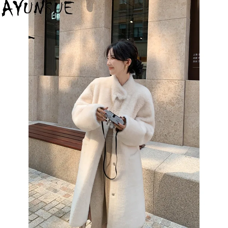 AYUNSUE Merino Sheep Fur Jackets for Woman Fashion Korean Shearling Coats Long Warm Winter Jacket Woman Clothes Casaco De Pelo
AYUNSUE Merino Sheep Fur Jackets for Woman Fashion Korean Shearling Coats Long Warm Winter Jacket Woman Clothes Casaco De Pelo