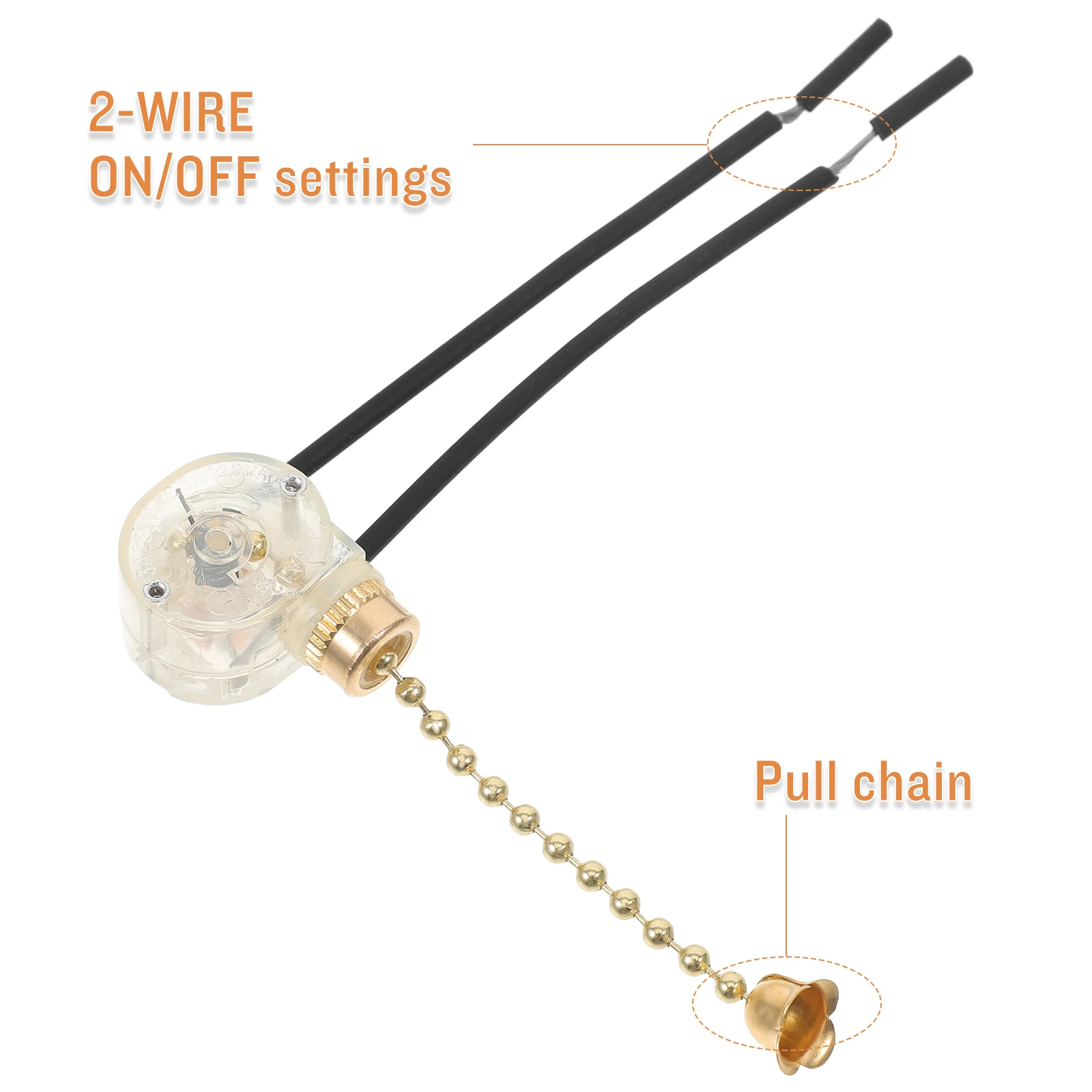 Pull Chain Light Switch 3A 220V-250V On For Ceiling Fan Lamp Replacement Compatible Pull Cord Accessories
Pull Chain Light Switch 3A 220V-250V On For Ceiling Fan Lamp Replacement Compatible Pull Cord Accessories