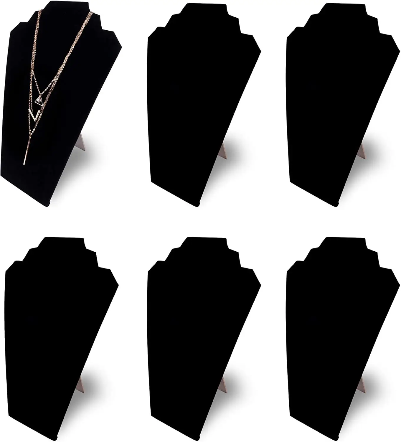 12.5" Black Velvet Jewelry Easel Display Stand Rack, 6 Pack for Home Bedroom Organization
12.5" Black Velvet Jewelry Easel Display Stand Rack, 6 Pack for Home Bedroom Organization