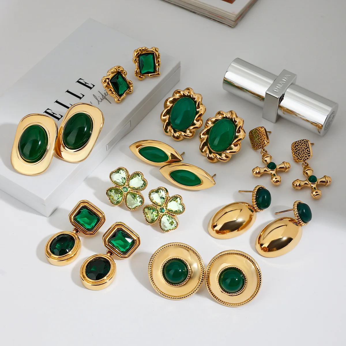 1 Pair of Europe and The United States Senior Sense of Stainless Steel Green Agate Earrings Women's Fashion Jewelry Wholesale
1 Pair of Europe and The United States Senior Sense of Stainless Steel Green Agate Earrings Women's Fashion Jewelry Wholesale