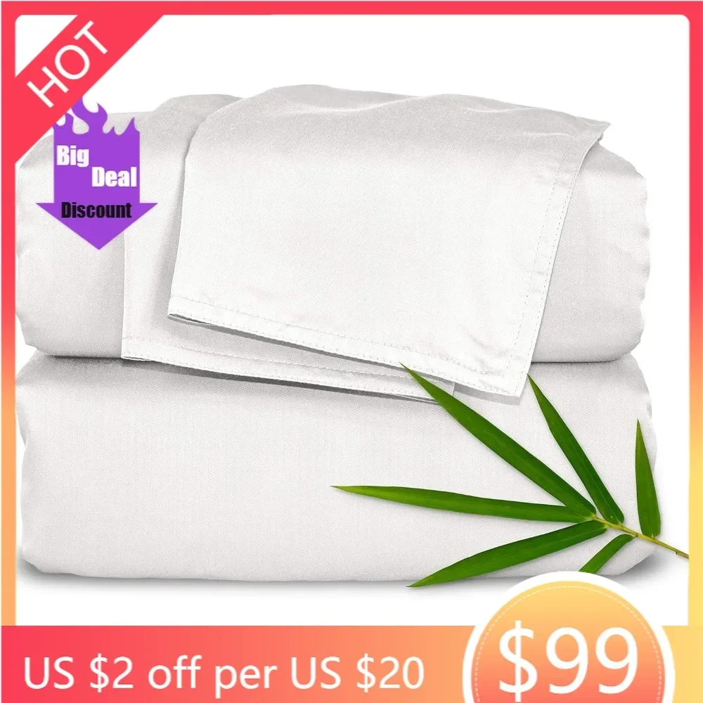 Pure Bamboo King Sheets: Organic Viscose Bedding Set, Ultra Soft and Cooling for Double Size Beds
Pure Bamboo King Sheets: Organic Viscose Bedding Set, Ultra Soft and Cooling for Double Size Beds