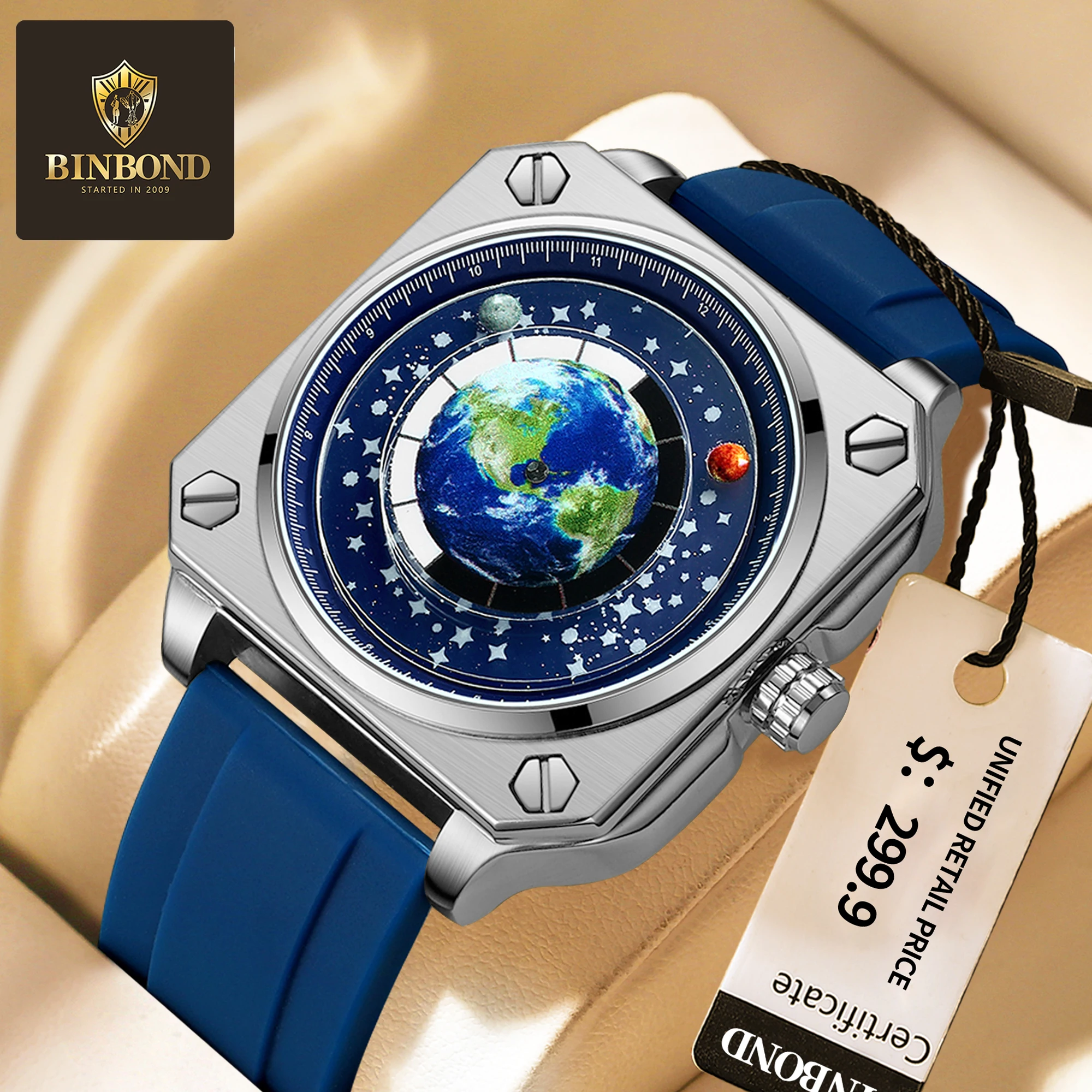 Binbond New Men's Watch Creative Cool Large Dial Moon Earth Starry Sky True Belt Quartz Watch
Binbond New Men's Watch Creative Cool Large Dial Moon Earth Starry Sky True Belt Quartz Watch