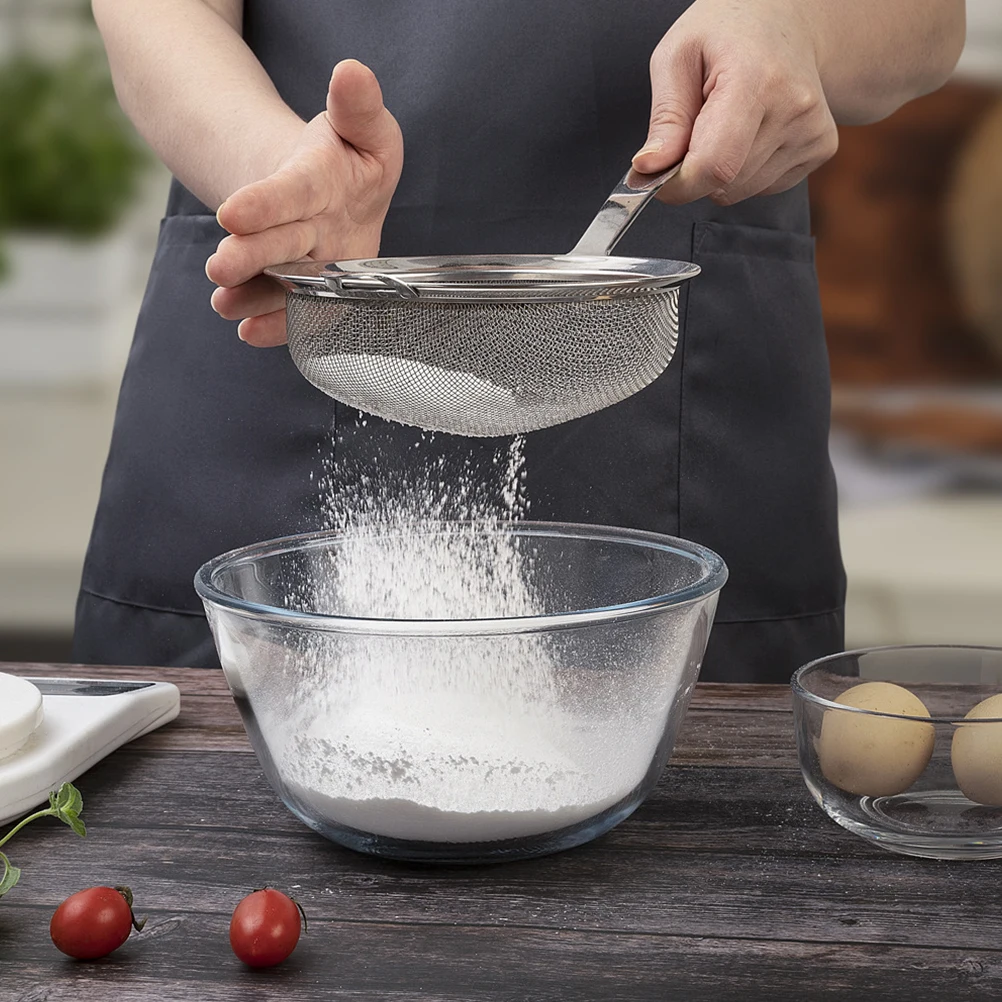 Handheld Flour Sifter Stainless Steel Fine Mesh Strainer For Kitchen Cocoa Powder Millet Powder Sieving Household Mesh
Handheld Flour Sifter Stainless Steel Fine Mesh Strainer For Kitchen Cocoa Powder Millet Powder Sieving Household Mesh