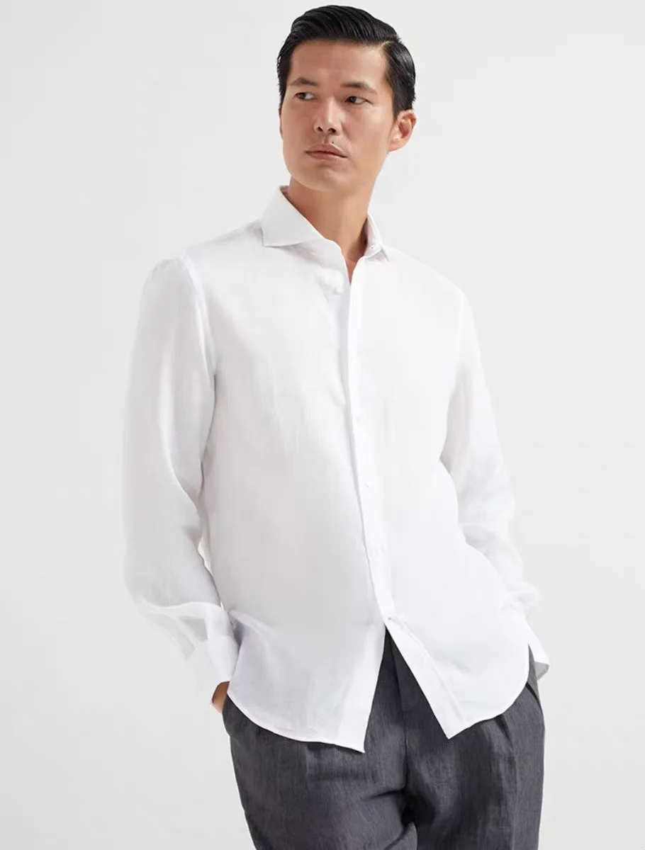 Pure Linen irt BC Old Money Sle Long Sve No Logo Four Seasons Men's Busin Casual Luxury Faion Stand Fit Summer
Pure Linen irt BC Old Money Sle Long Sve No Logo Four Seasons Men's Busin Casual Luxury Faion Stand Fit Summer