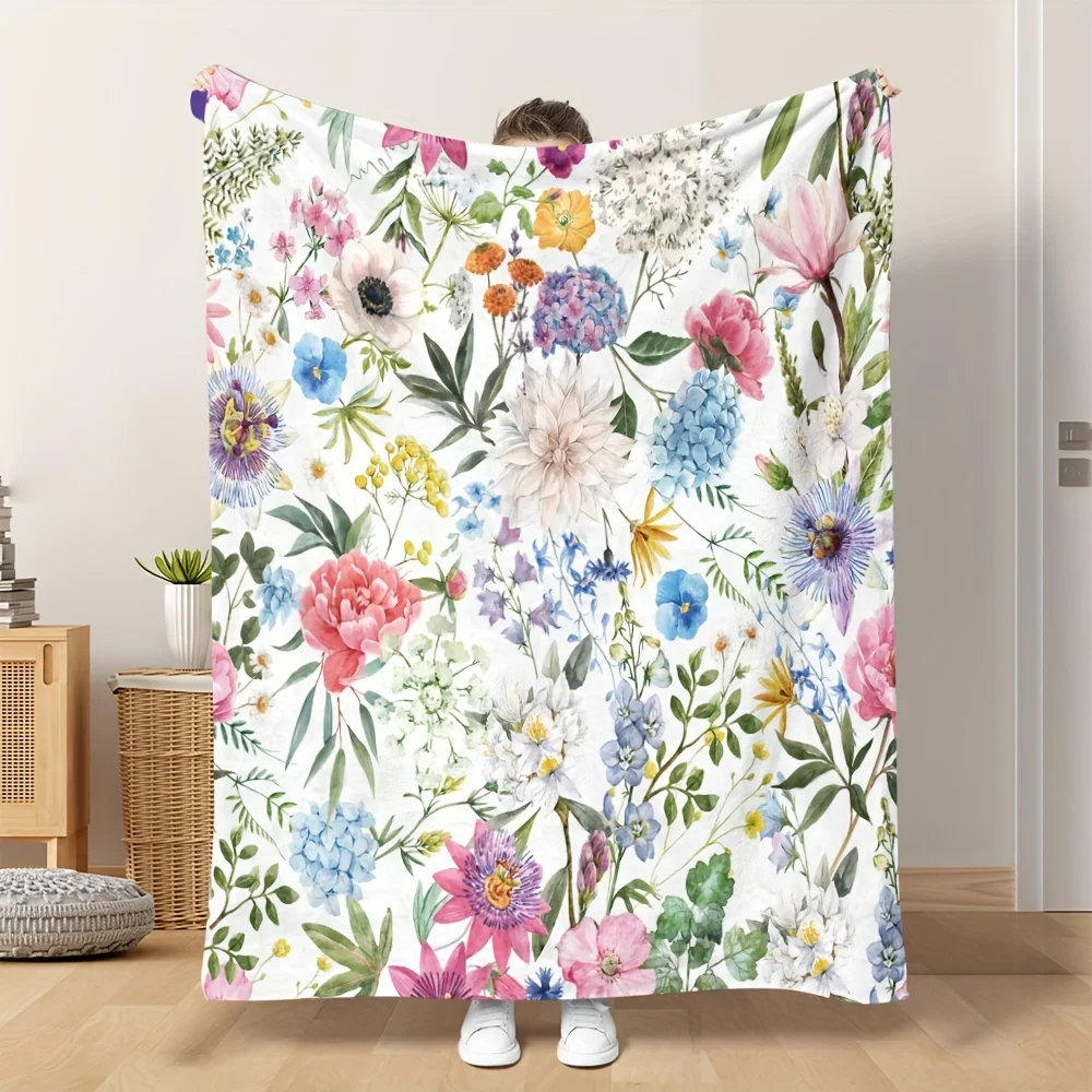 1 piece super soft floral blanket for nap and significant other, suitable for travel, sofa, bed and office
1 piece super soft floral blanket for nap and significant other, suitable for travel, sofa, bed and office