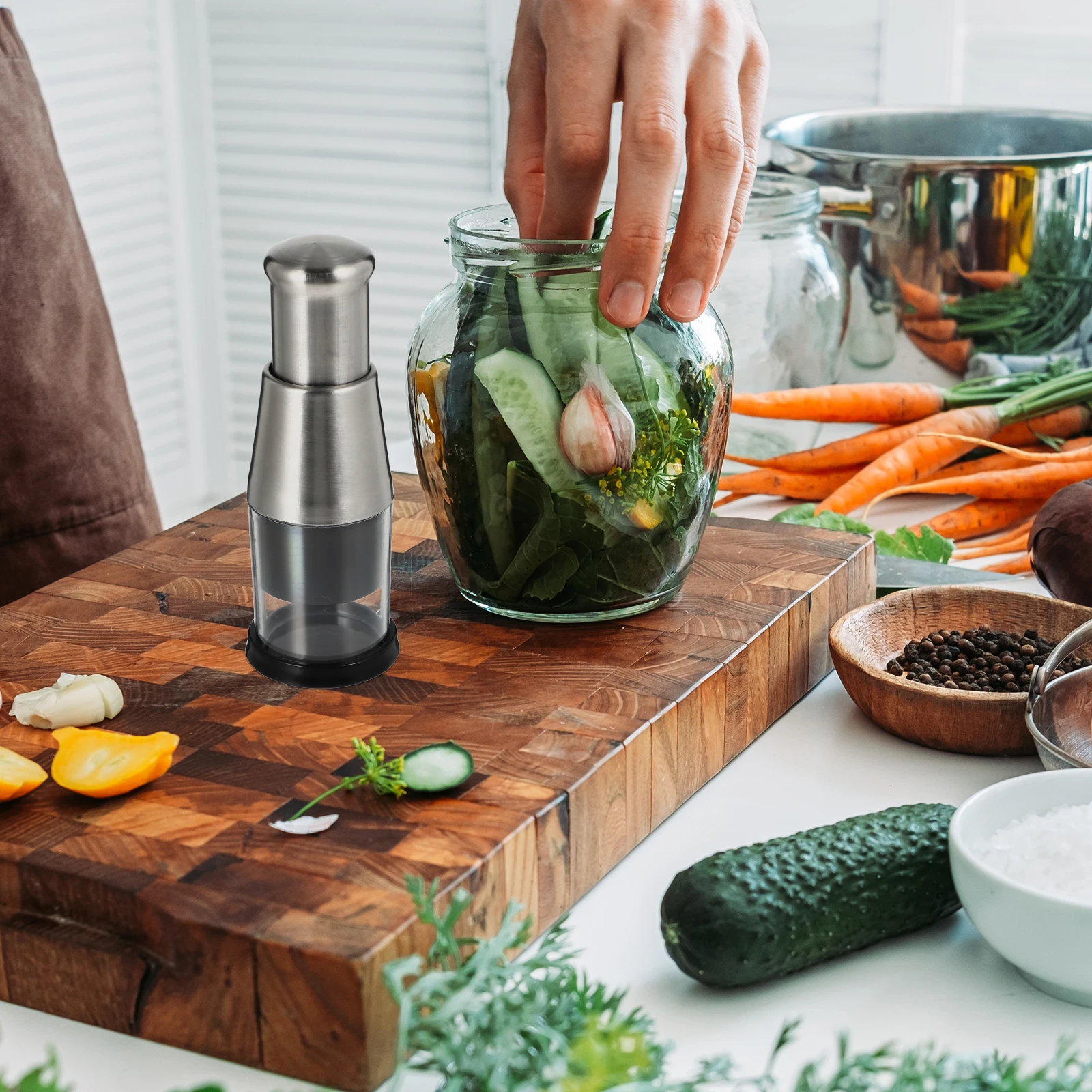 Stainless Steel Garlic Press Machine Mini Onion Chopper Vegetable Crusher Lightweight Portable Kitchen Accessory Efficient
Stainless Steel Garlic Press Machine Mini Onion Chopper Vegetable Crusher Lightweight Portable Kitchen Accessory Efficient