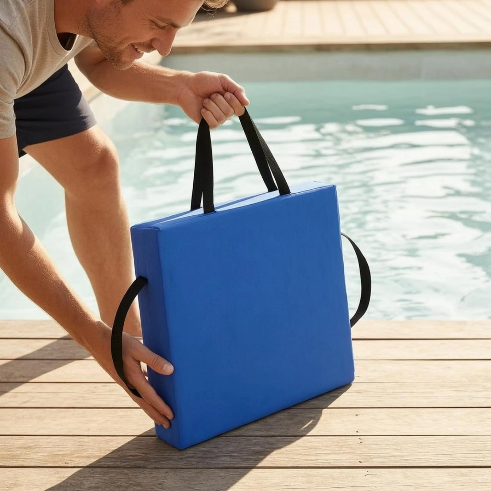 Rectangular Buoyant Cushion Beveled Edges EVA Foam Cushion Foam Water Pad Carrying Straps Floating Platform Blue for Beach
Rectangular Buoyant Cushion Beveled Edges EVA Foam Cushion Foam Water Pad Carrying Straps Floating Platform Blue for Beach
