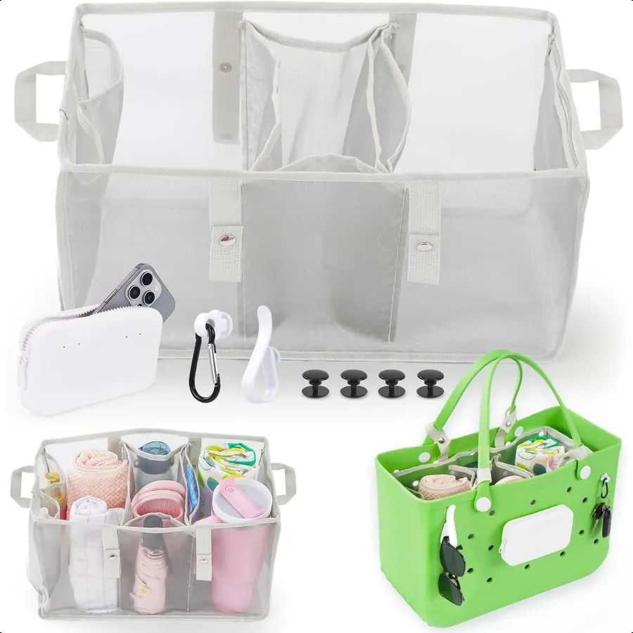 Mesh Beach Bag Organizer Insert with 3pcs Accories Compatible with Bogg Bag X Large Lightweight Mesh Divider Pouch for Original
Mesh Beach Bag Organizer Insert with 3pcs Accories Compatible with Bogg Bag X Large Lightweight Mesh Divider Pouch for Original
