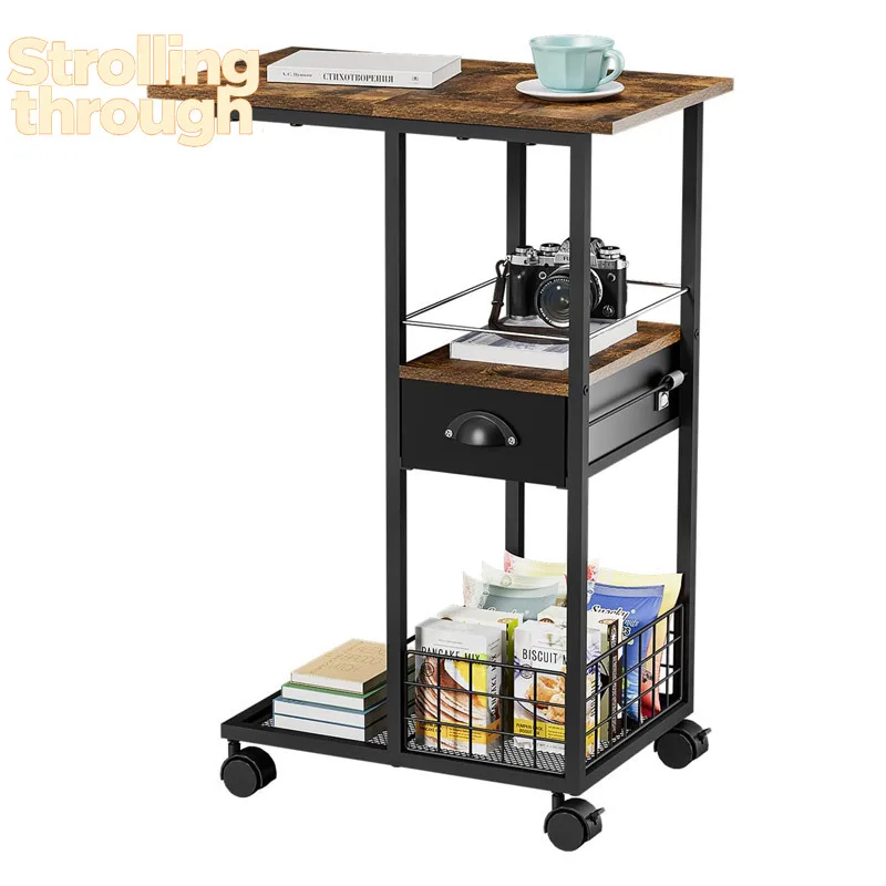 Movable light luxury small coffee table retro side table living room C-type rack trolley small apartment corner with rollers
Movable light luxury small coffee table retro side table living room C-type rack trolley small apartment corner with rollers