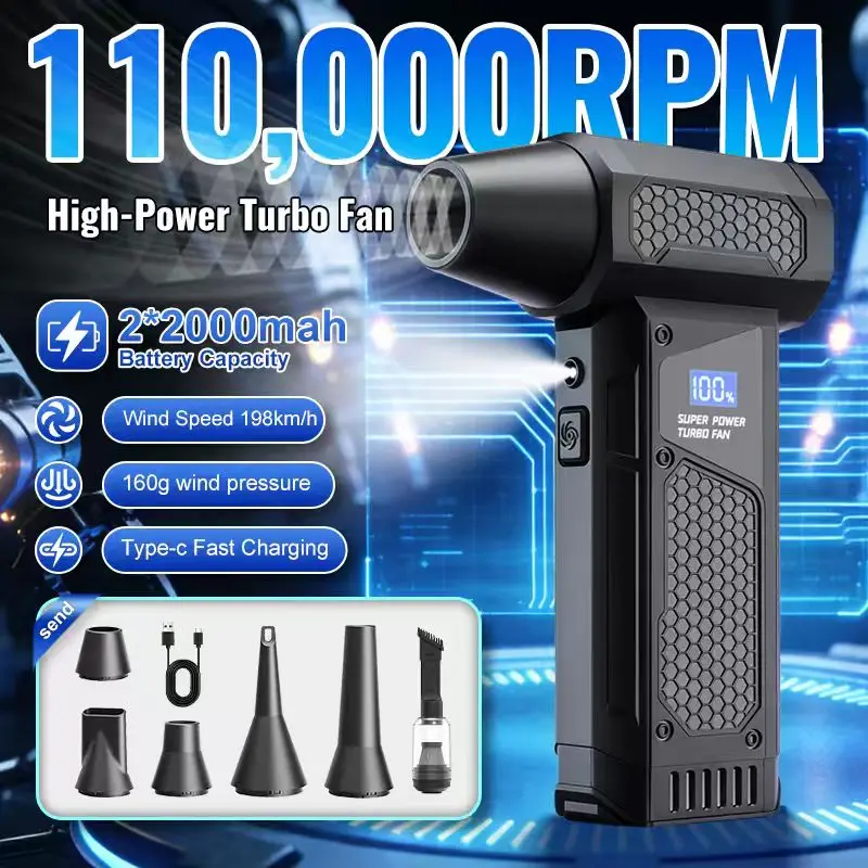 High Power Jet Dry Blower Mini Turbo Fan Electric Air Duster Cordless PC Keyboard Cleaner Car Drying 4000mAh LED Display
High Power Jet Dry Blower Mini Turbo Fan Electric Air Duster Cordless PC Keyboard Cleaner Car Drying 4000mAh LED Display