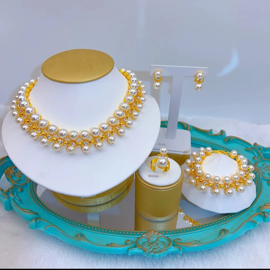 2023 New 24K Dubai Gold Plating Jewelry Bridal Necklace Earrings Bracelet Women's Ring Exquisite Gift Set Set Of Four YY10232
2023 New 24K Dubai Gold Plating Jewelry Bridal Necklace Earrings Bracelet Women's Ring Exquisite Gift Set Set Of Four YY10232