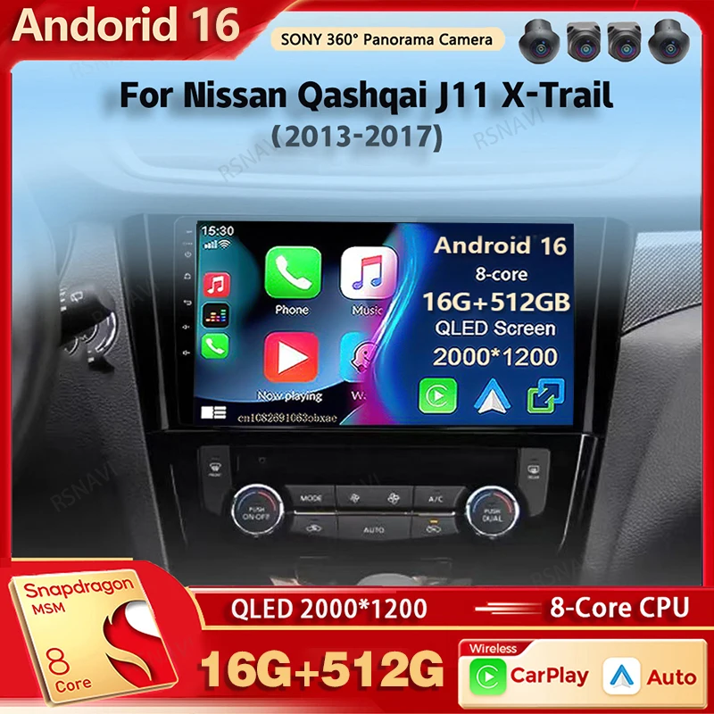 Android 16 Car Radio Multimedia Player For Nissan Qashqai J11 X-Trail 3 T32 2013-2017 Auto Carplay Stereo DSP wifi+4G Ai voice
Android 16 Car Radio Multimedia Player For Nissan Qashqai J11 X-Trail 3 T32 2013-2017 Auto Carplay Stereo DSP wifi+4G Ai voice