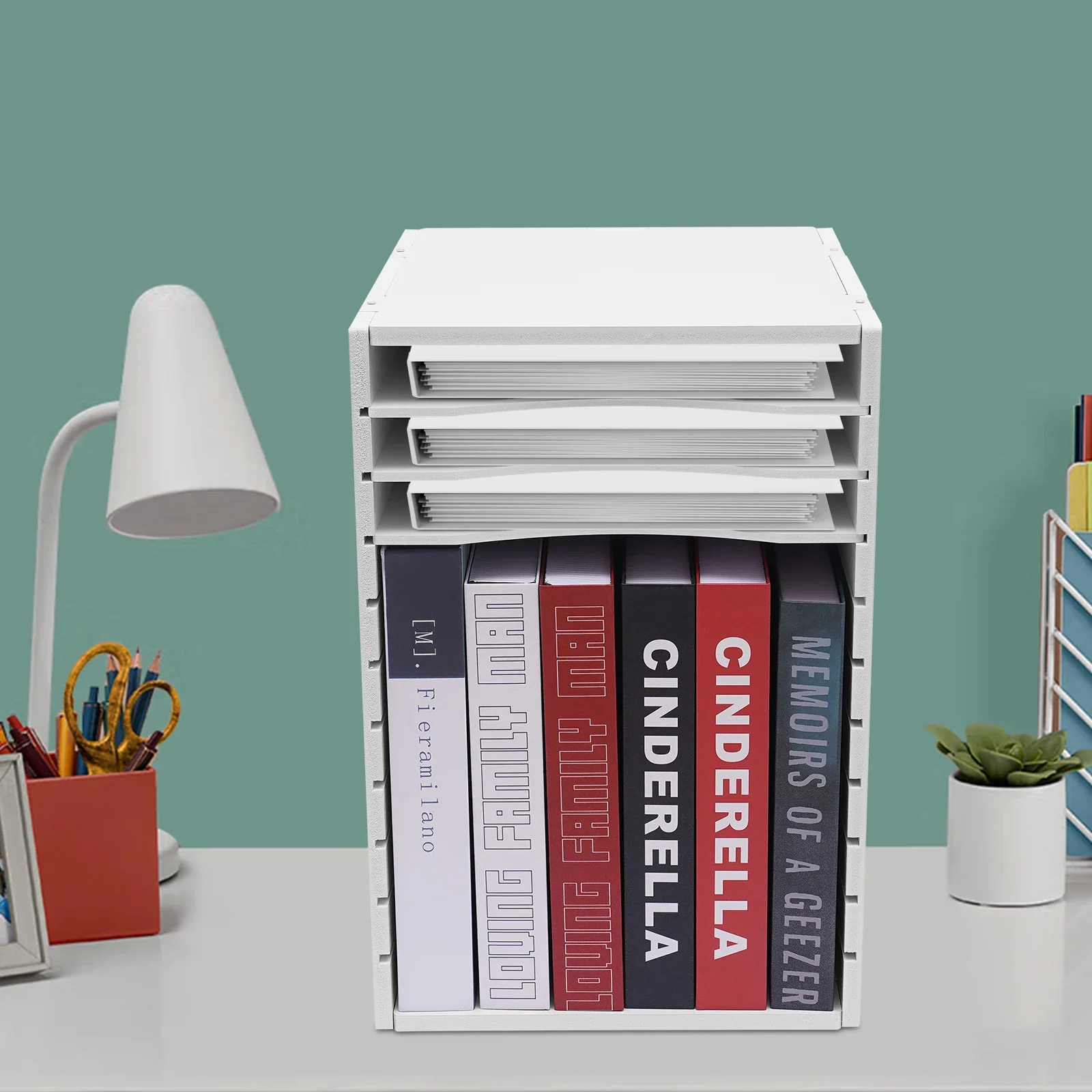 Vertical Desktop Sorter 11 Compartment Office Desk Composite Panel PVC File Holder Organizer, Removable Dividers
Vertical Desktop Sorter 11 Compartment Office Desk Composite Panel PVC File Holder Organizer, Removable Dividers