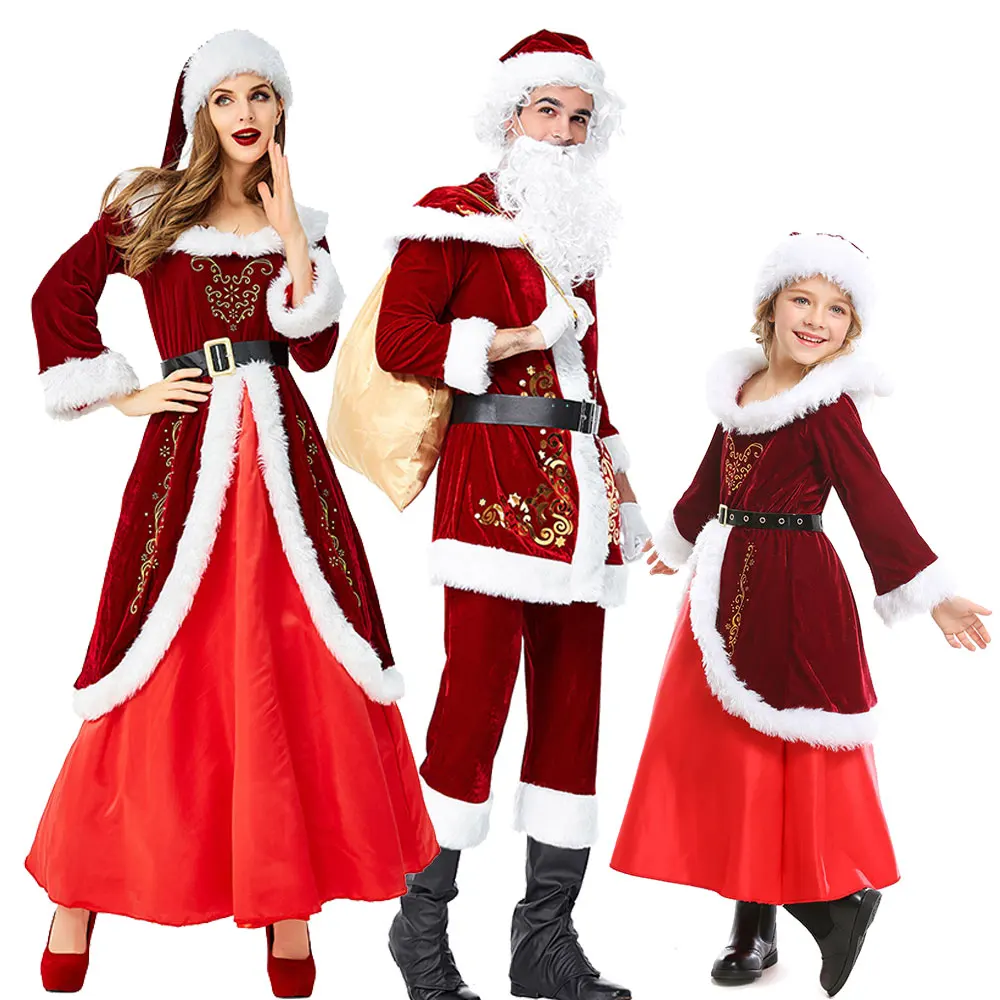 Long-Sleeved Christmas Thickened Santa Claus Costume Adult Couple Costume Party Xmas Parent-child Show Dress
Long-Sleeved Christmas Thickened Santa Claus Costume Adult Couple Costume Party Xmas Parent-child Show Dress