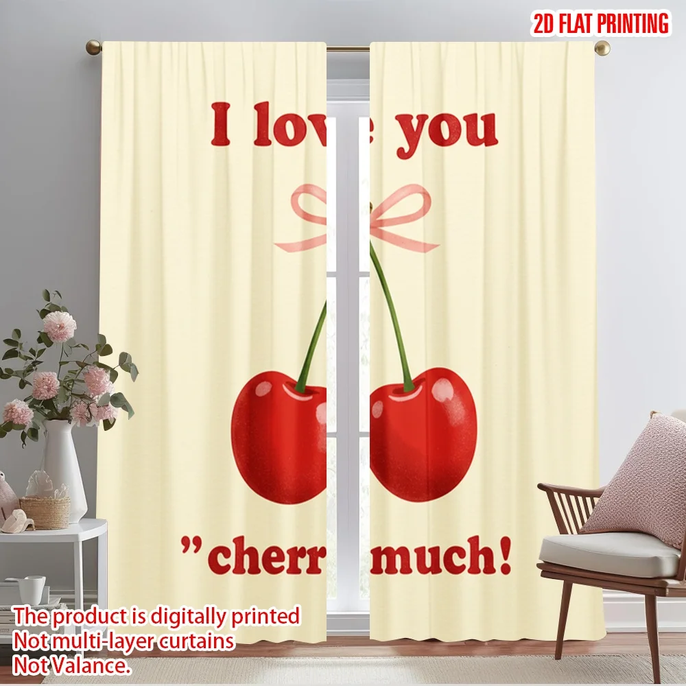 2pcs 2D flat printing Window Curtains I Love You Cherry Much 100% Polyester Without Electricity Party Decorations Use for Photo
2pcs 2D flat printing Window Curtains I Love You Cherry Much 100% Polyester Without Electricity Party Decorations Use for Photo