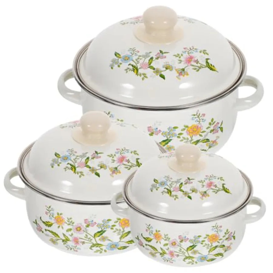 Mini Enamel Soup Pot Set 3-Piece Small Cooking Pots with Handles Flat Bottom Stockpots for Baby Food Sauces Stews Instant Noodl
Mini Enamel Soup Pot Set 3-Piece Small Cooking Pots with Handles Flat Bottom Stockpots for Baby Food Sauces Stews Instant Noodl