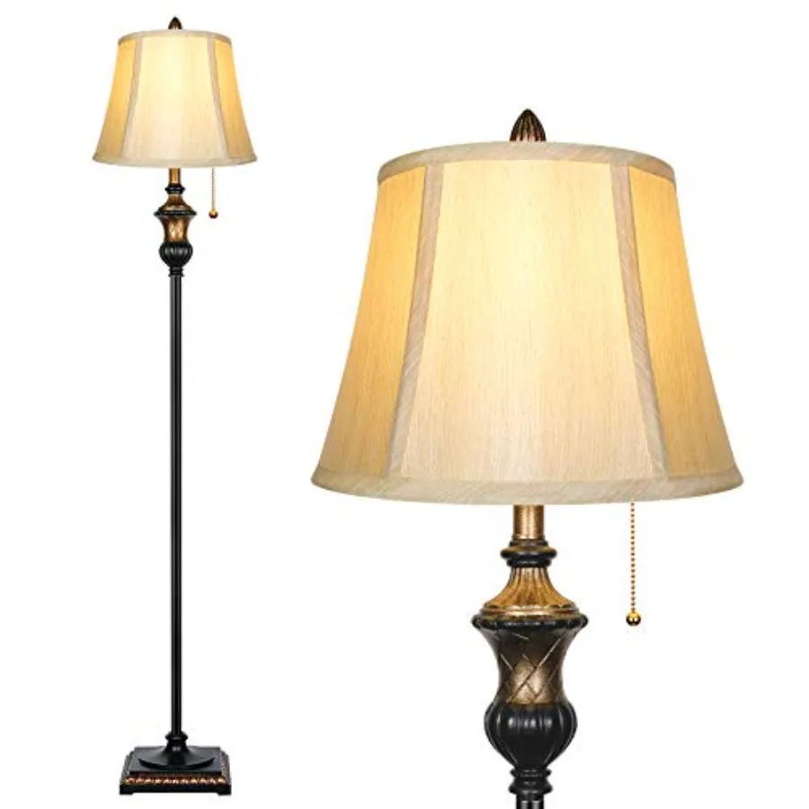 Traditional Floor Lamp, Classic Standing Lamp with Bronze Fabric Shade, Vintage Elegant Tall Pole Lamp for Living Room Bedroom
Traditional Floor Lamp, Classic Standing Lamp with Bronze Fabric Shade, Vintage Elegant Tall Pole Lamp for Living Room Bedroom