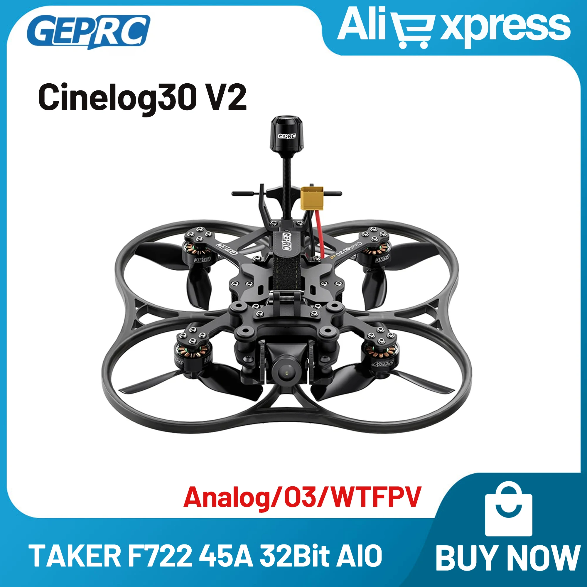 GEPRC Cinelog30 V2 Квадрокоптер HD O3/аналоговый/WTFPV Версия TAKER F722 45A AIO Контроллер полета 1404 3850KV Двигатели RC FPV Дроны
GEPRC Cinelog30 V2 Квадрокоптер HD O3/аналоговый/WTFPV Версия TAKER F722 45A AIO Контроллер полета 1404 3850KV Двигатели RC FPV Дроны