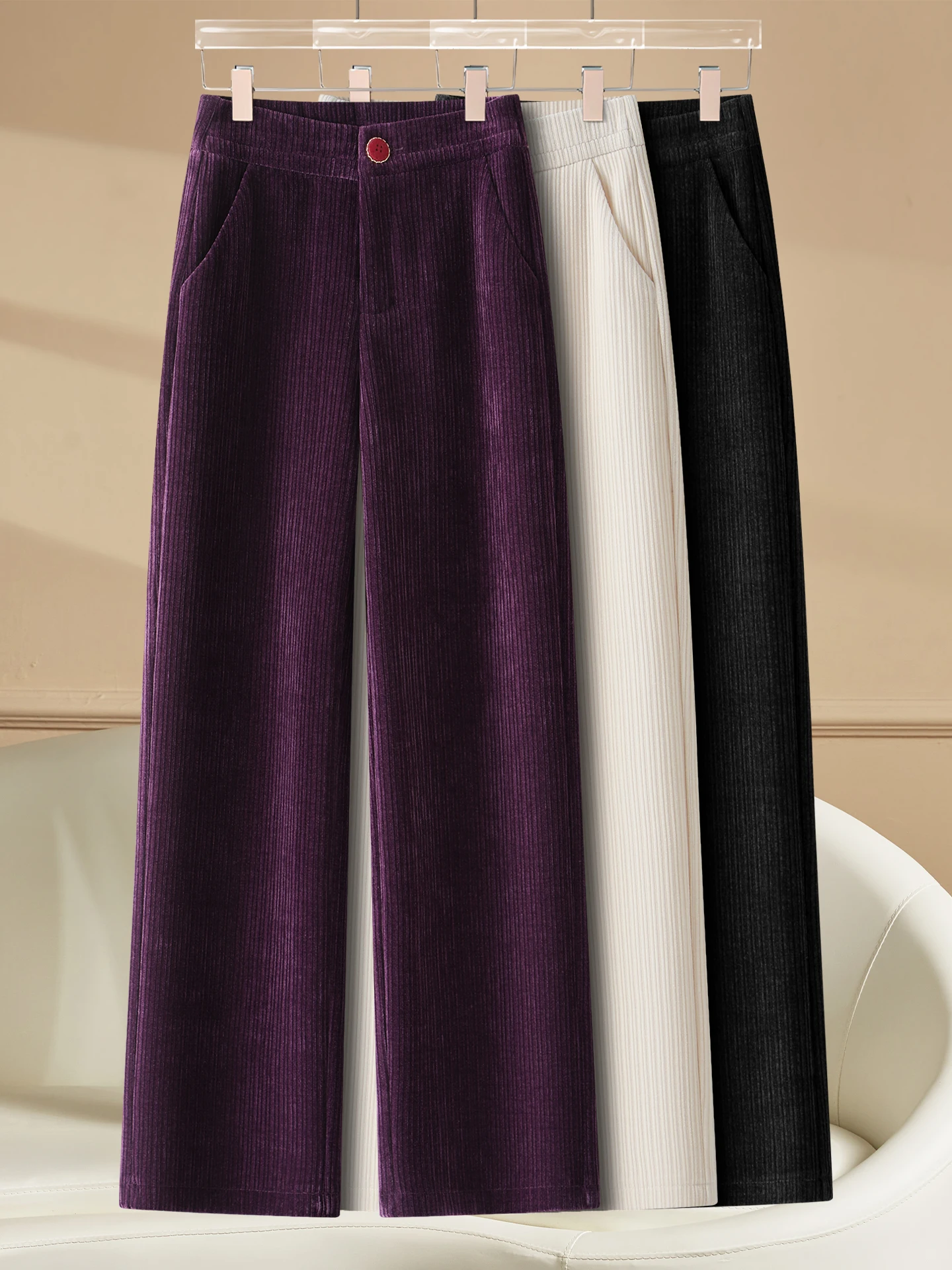 High Waist Narrow Wide Leg Pants Women's Autumn Winter New Style Casual Loose Straight Cut Corduroy Pants Draping Effect
High Waist Narrow Wide Leg Pants Women's Autumn Winter New Style Casual Loose Straight Cut Corduroy Pants Draping Effect