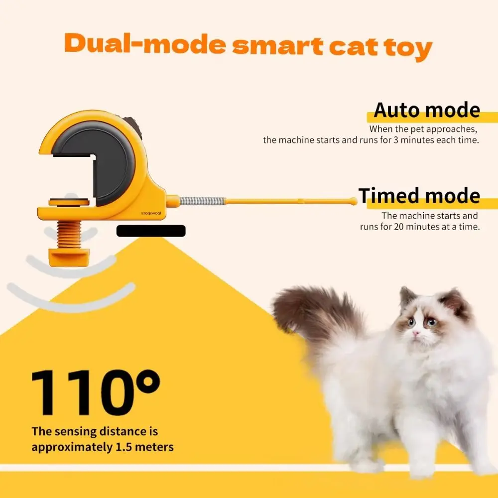 300mAh Electric Cat Teaser USB Rechargeable Adjustable Electric Smart Cat with Bell Automatic Sensing Automatic Cat Toy Indoor
300mAh Electric Cat Teaser USB Rechargeable Adjustable Electric Smart Cat with Bell Automatic Sensing Automatic Cat Toy Indoor