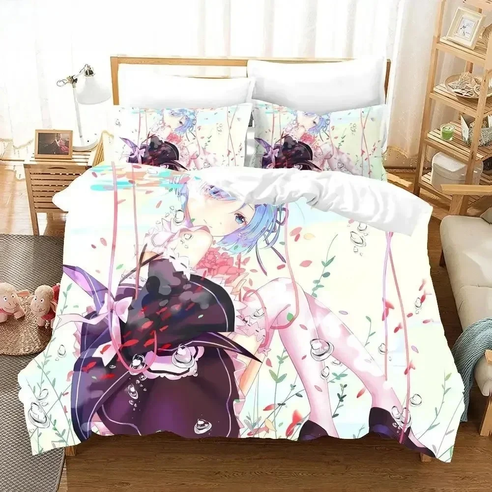 3D Rem Ram Bedding Set Life in a different world from zero Anime Printed With Pillowcase Bed Duvet Cover Soft Bedclothes Home
3D Rem Ram Bedding Set Life in a different world from zero Anime Printed With Pillowcase Bed Duvet Cover Soft Bedclothes Home