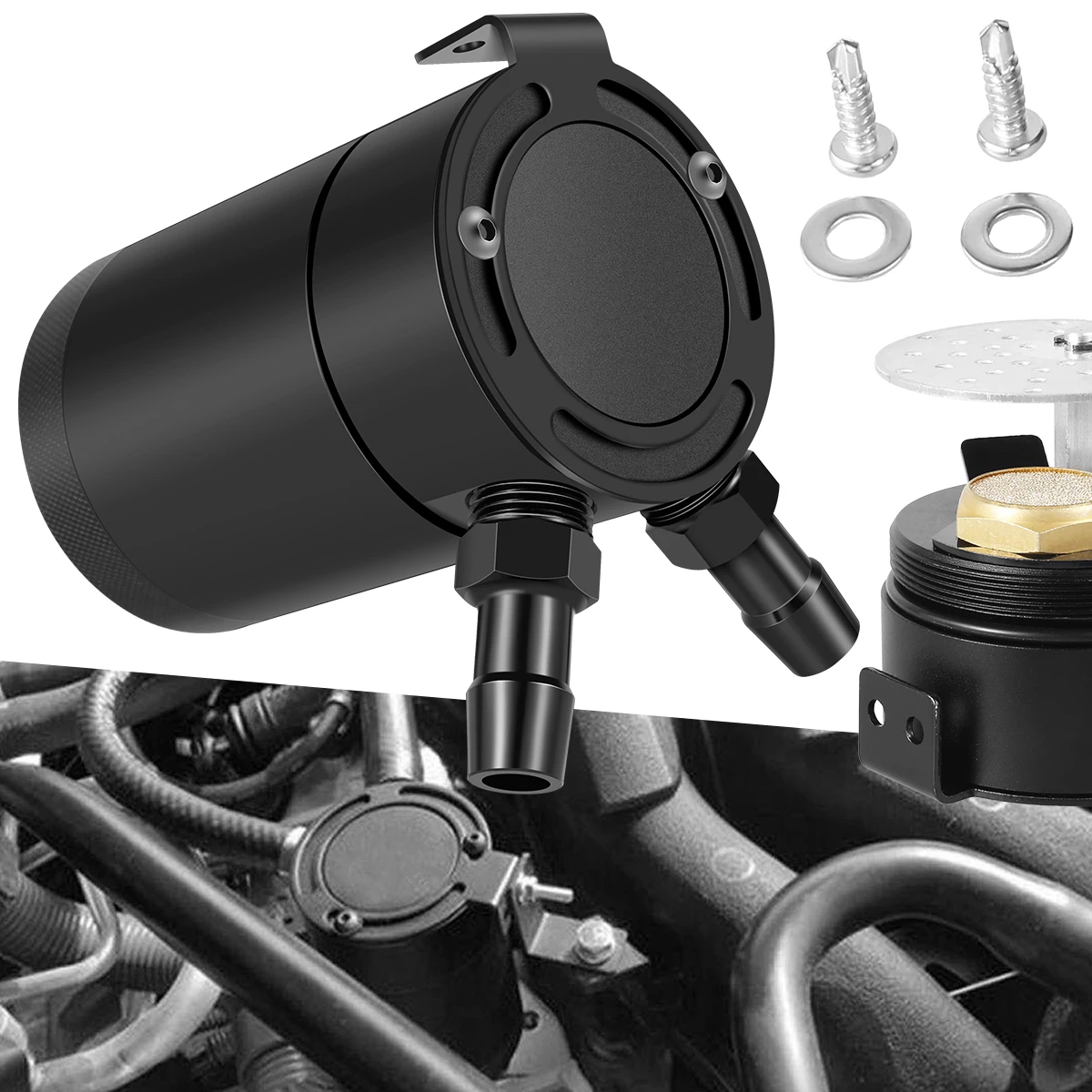 Oil Separator Catch Can Tank Kit with 2 Ports 150ml Aluminum Oil Reservoir Tank Drain Valve Filter 3/8inch NPT Fuel Line
Oil Separator Catch Can Tank Kit with 2 Ports 150ml Aluminum Oil Reservoir Tank Drain Valve Filter 3/8inch NPT Fuel Line