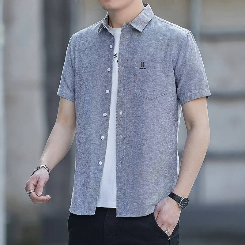 Summer Mens Shirt Men Cotton Loose Casual High Street Blouse Shirt Men Short Sleeve Solid Blouse Tops Plus Size Men Shirt
Summer Mens Shirt Men Cotton Loose Casual High Street Blouse Shirt Men Short Sleeve Solid Blouse Tops Plus Size Men Shirt