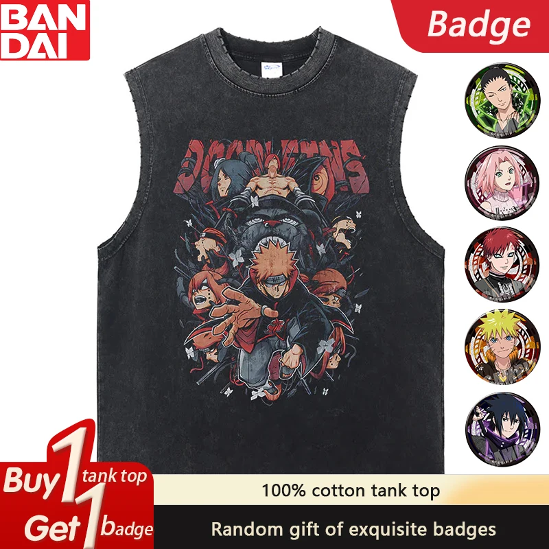 The Latest Naruto Japanese Animation Pure Cotton Washed Old Tank Top Trend Fashion Summer Loose Men Heavy Retro Tank Top 
The Latest Naruto Japanese Animation Pure Cotton Washed Old Tank Top Trend Fashion Summer Loose Men Heavy Retro Tank Top