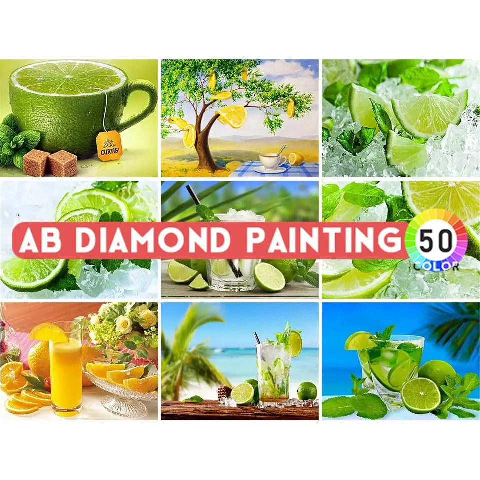 AB Drills Diamond Painting 5D DIY Fruit Cross Stitch Kit Rhinestone Picture Embroidery Gift Inlaid Mosaic Home Decoration Hobby
AB Drills Diamond Painting 5D DIY Fruit Cross Stitch Kit Rhinestone Picture Embroidery Gift Inlaid Mosaic Home Decoration Hobby