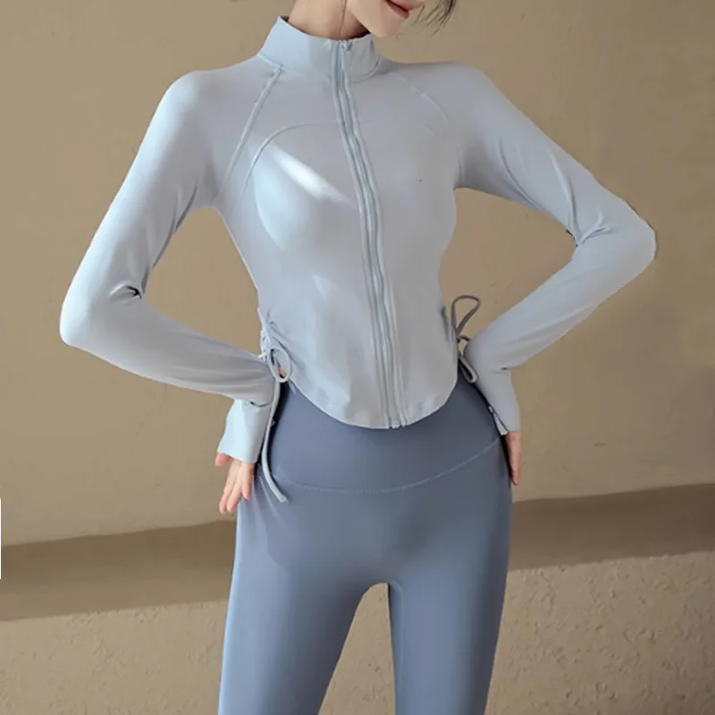 Women’s Zip-Up Yoga Jacket, Slimming Drawstring Cardigan, Quick-Dry Workout Top for Running & Gym, Figure-Hugging Fall
Women’s Zip-Up Yoga Jacket, Slimming Drawstring Cardigan, Quick-Dry Workout Top for Running & Gym, Figure-Hugging Fall