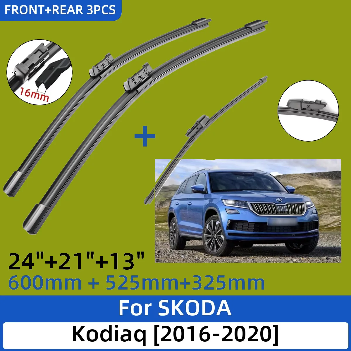 3PCS For SKODA Kodiaq 2016-2020 24"+21"+13" Front Rear Wiper Blades Windshield Windscreen Window Cutter Accessories 2019 2020
3PCS For SKODA Kodiaq 2016-2020 24"+21"+13" Front Rear Wiper Blades Windshield Windscreen Window Cutter Accessories 2019 2020