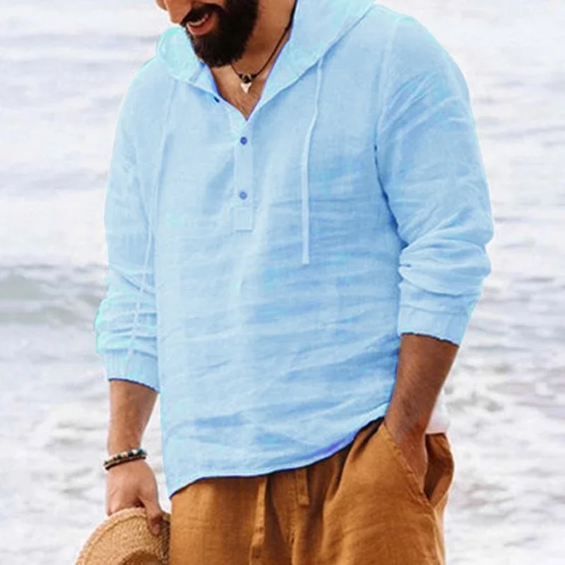 2025 мужские рубашки с капюшоном, однотонные топы с длинными рукавами, повседневные хлопковые и льняные рубашки на пуговицах, винтажные летние пляжные рубашки
2025 мужские рубашки с капюшоном, однотонные топы с длинными рукавами, повседневные хлопковые и льняные рубашки на пуговицах, винтажные летние пляжные рубашки